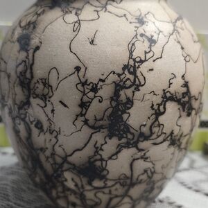 Signed Navajo horse hair pottery Vase